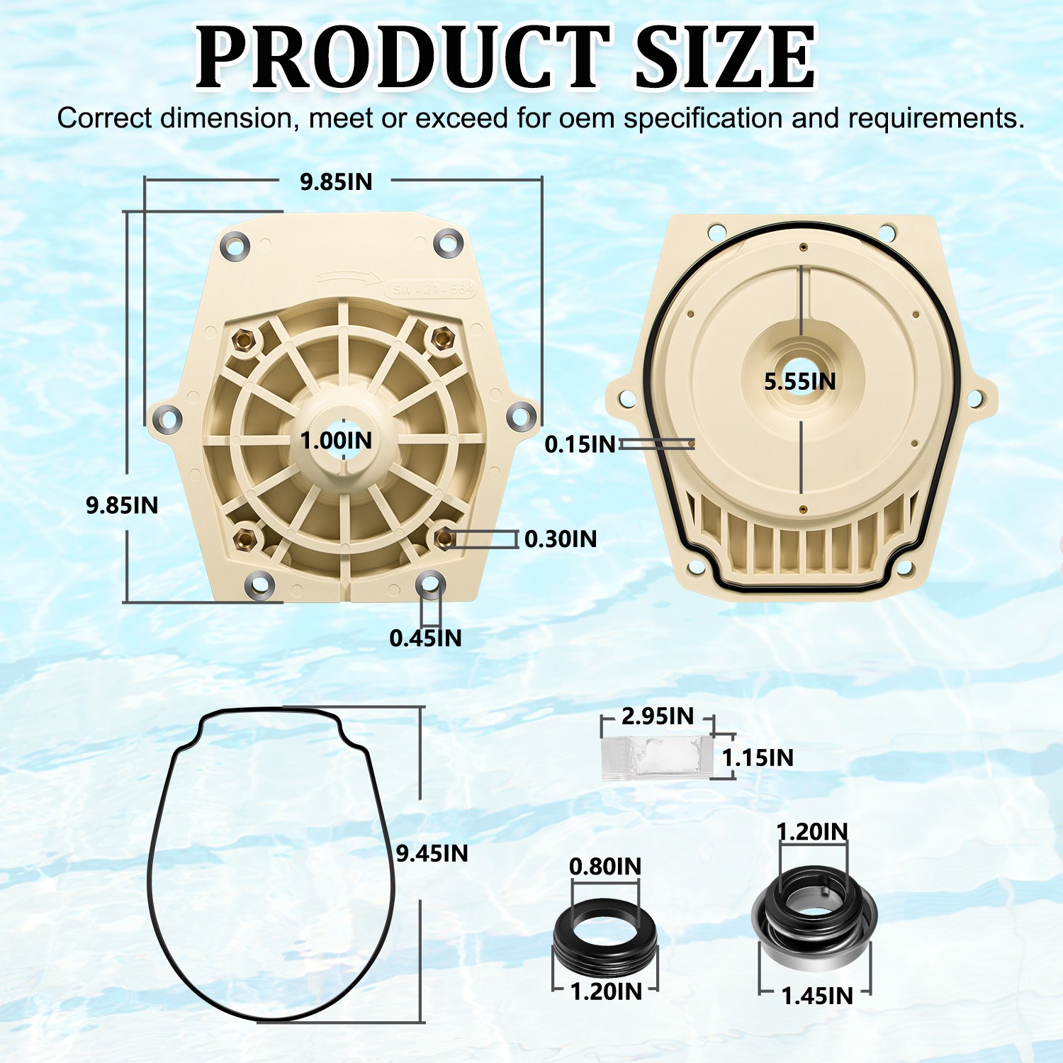 074564 25357-300-000 V20-208 Seal Plate Fit for Pentair Whisperflo Intelliflo