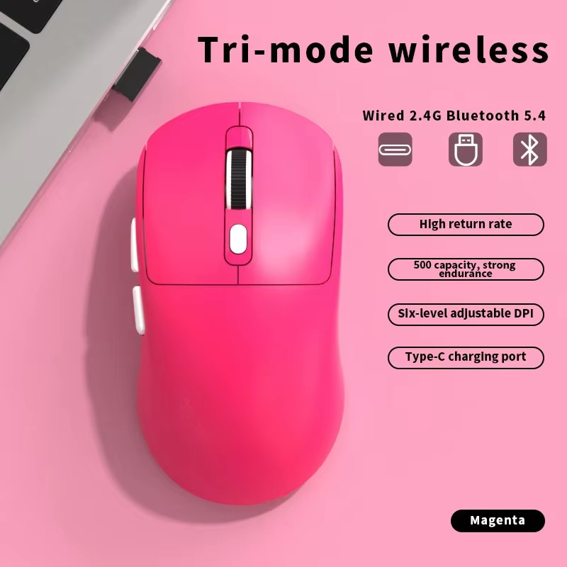 Triple-Mode Mouse Lightweight Rechargeable Portable Wireless Bluetooth Pc Smartp