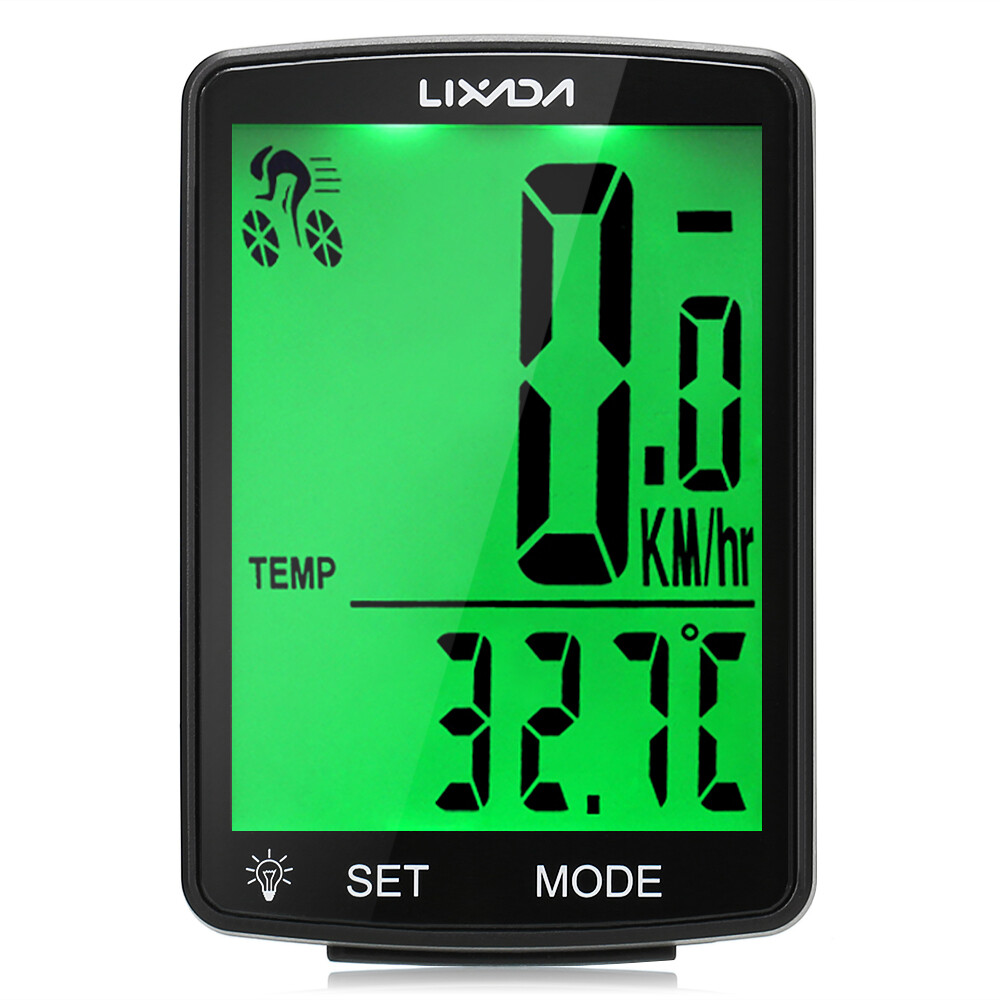 LIXADA Wireless Bike Computer Multi Functional LCD Screen MTB Bicycle Computer