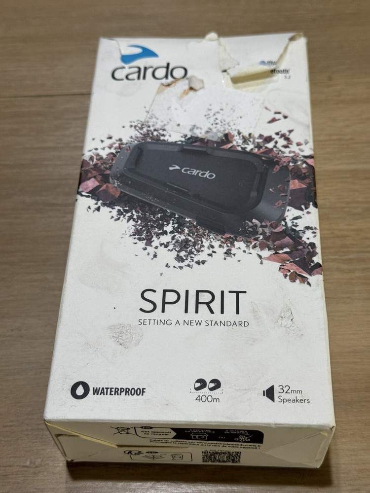 Cardo Spirit 2-Way Bluetooth Motorcycle Intercom System Single Unit-SPRT0001