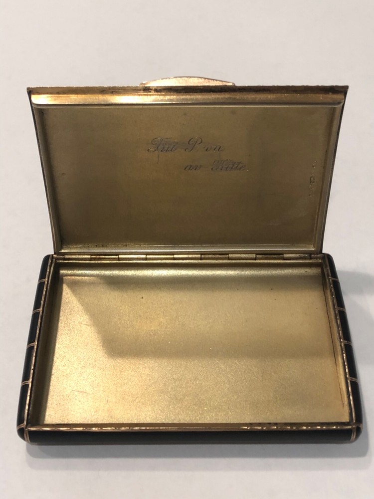 A Russian Black Enameled Silver Cigarette Case