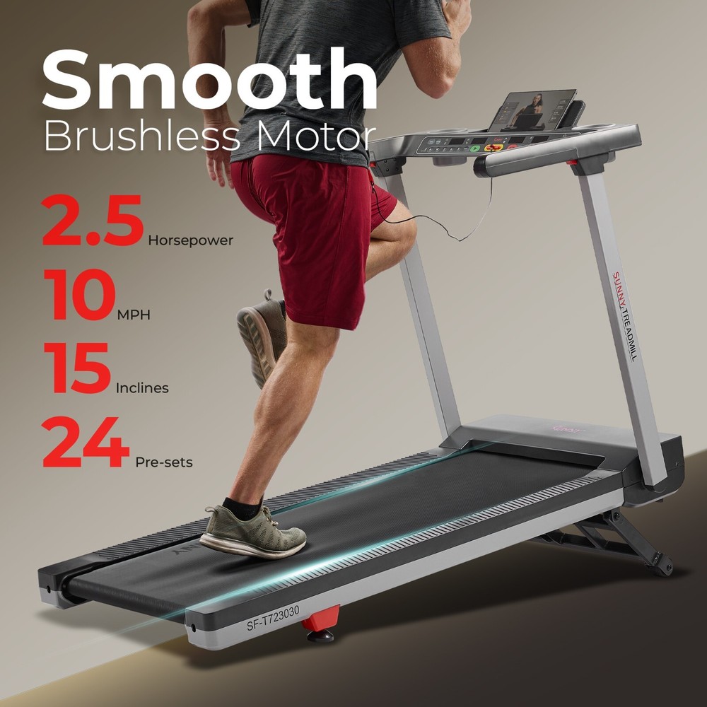 Fully Assembled Smart Treadmill One Click Quick Button Auto Incline Cushion Deck