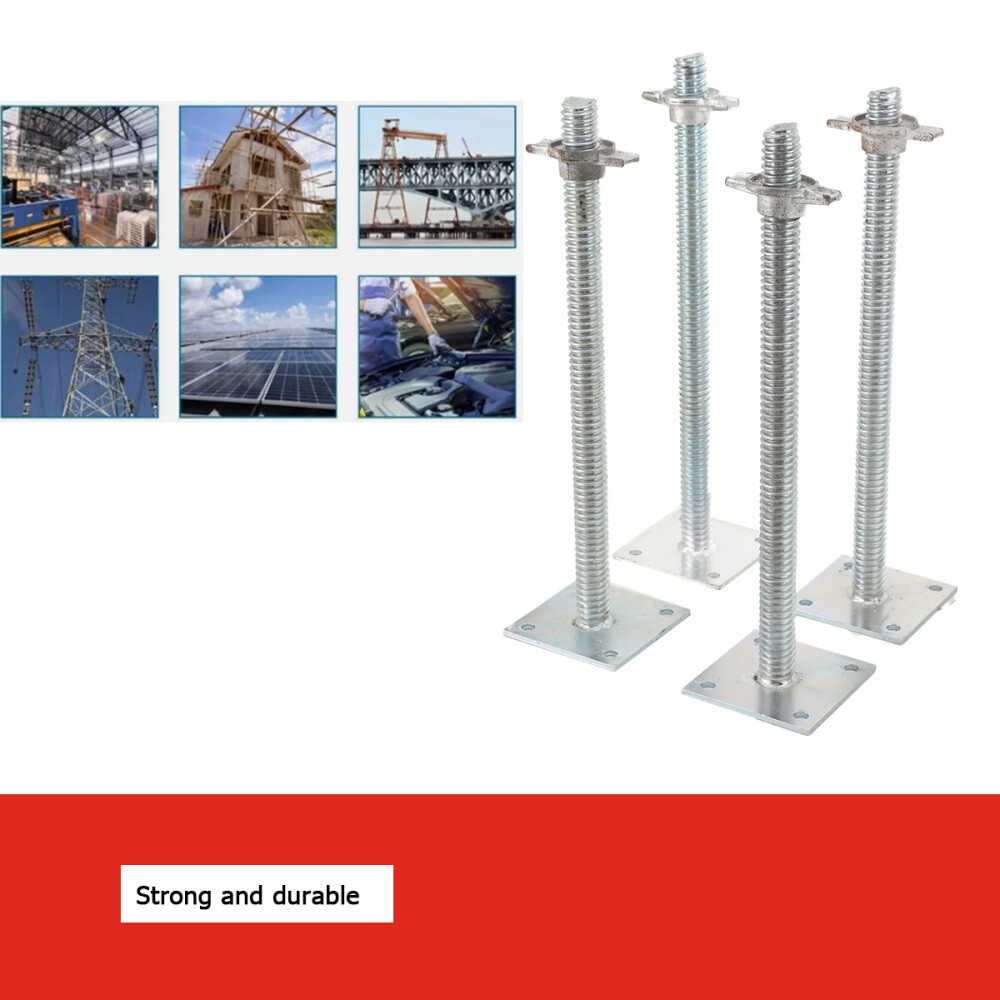 4Pcs Adjustable Leveling Jacks 18" Scaffolding Solid Screw Jack with Base Plate