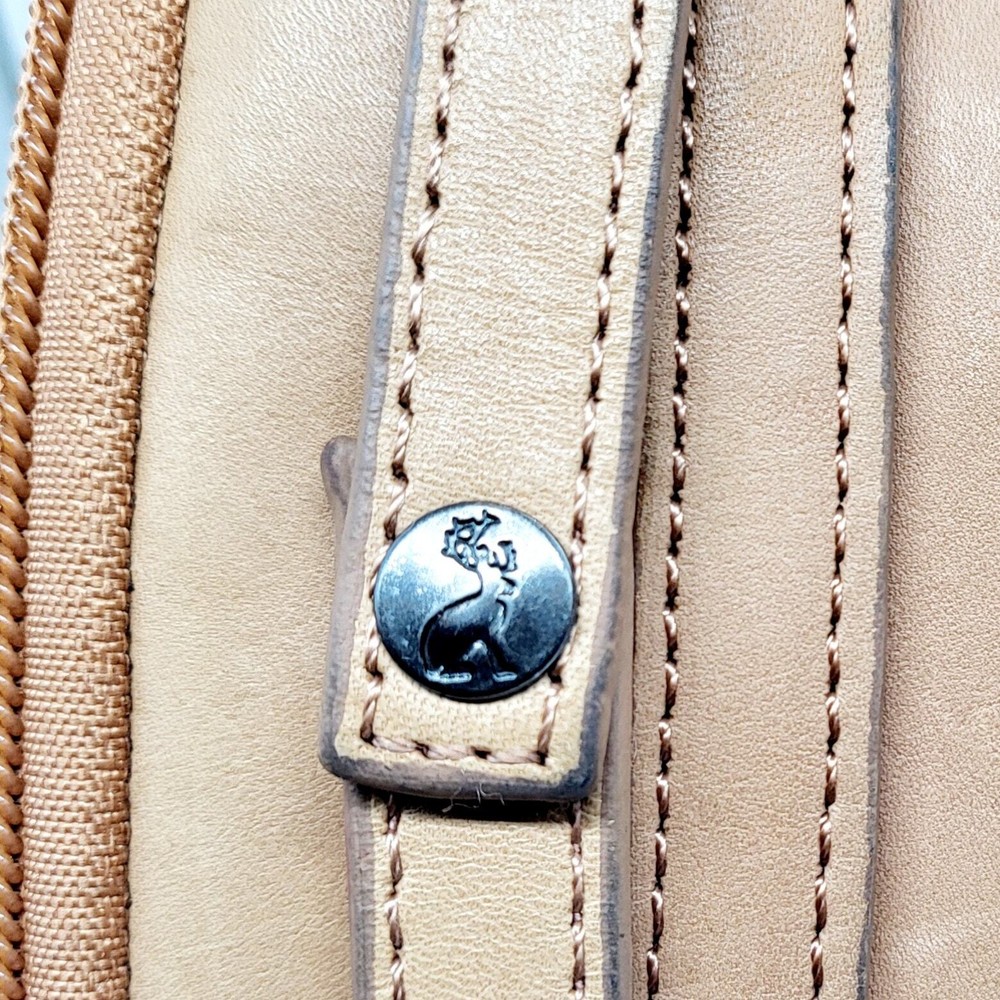 Tri-Antler Tan Leather Padded Lined Multi-use Pouch Unisex