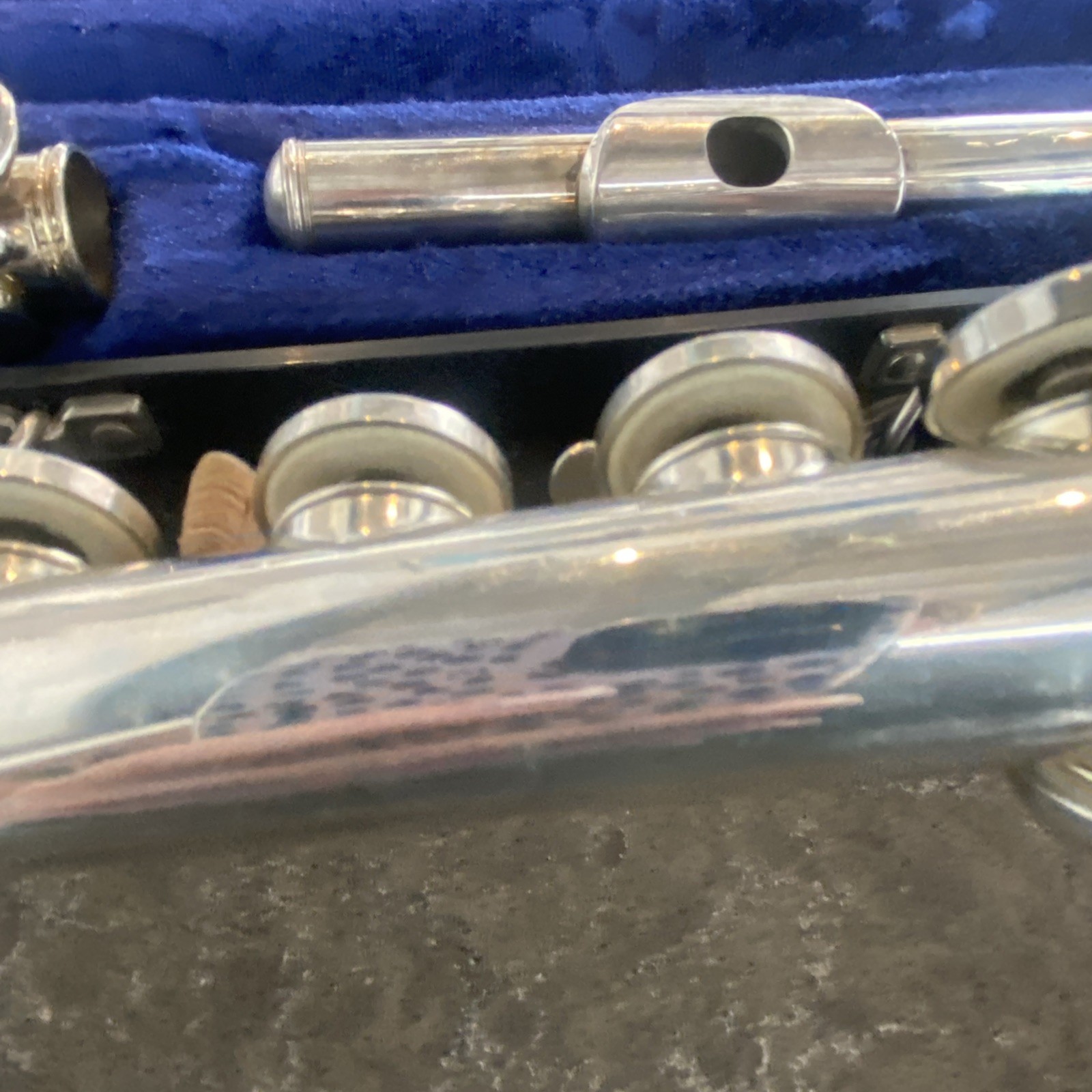 Emerson USA Open Hole Flute + Case Silver Plate Stamped 47799 1 AS IS PREOWNED
