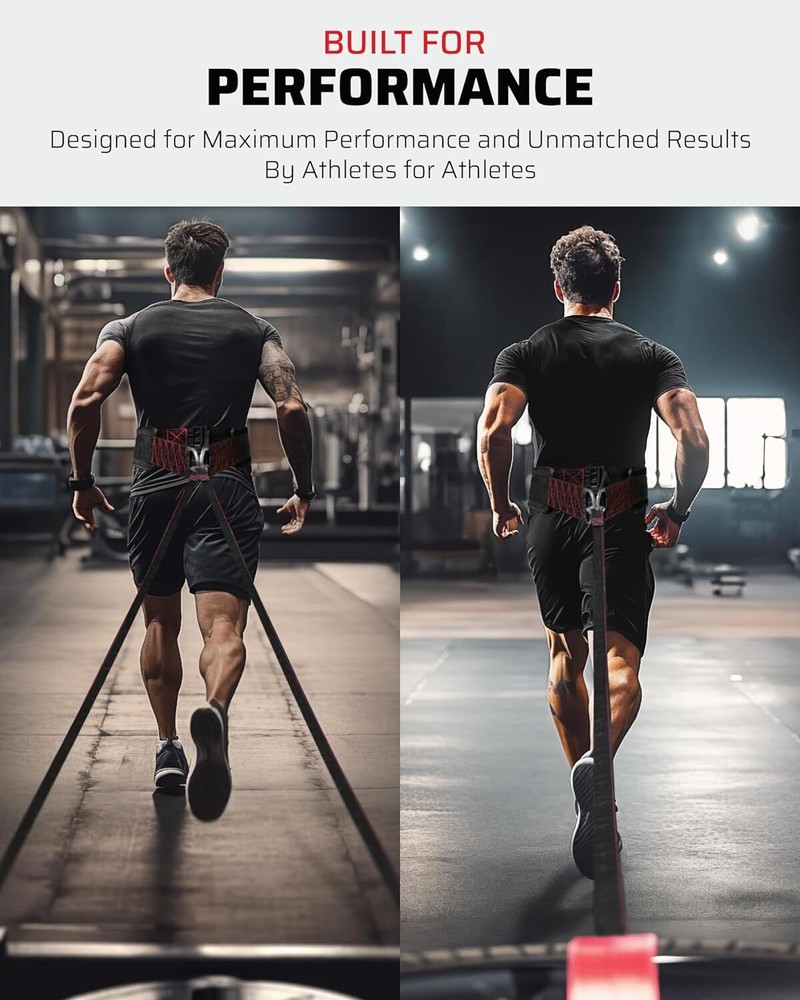 THEFITGUY Sled Pulling Belt, Adjustable Closure, 2 Straps & 4...