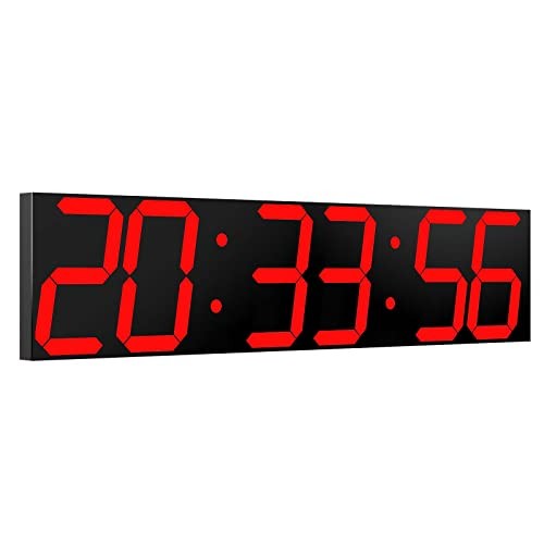 Digital Wall Clock, Oversize Led Digital Clock Large Display with Auto Red