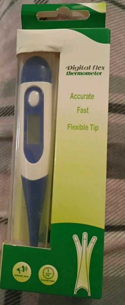 Digital Flex Thermometer - Accurate Fast Readings - Flexible Tip. 1ct