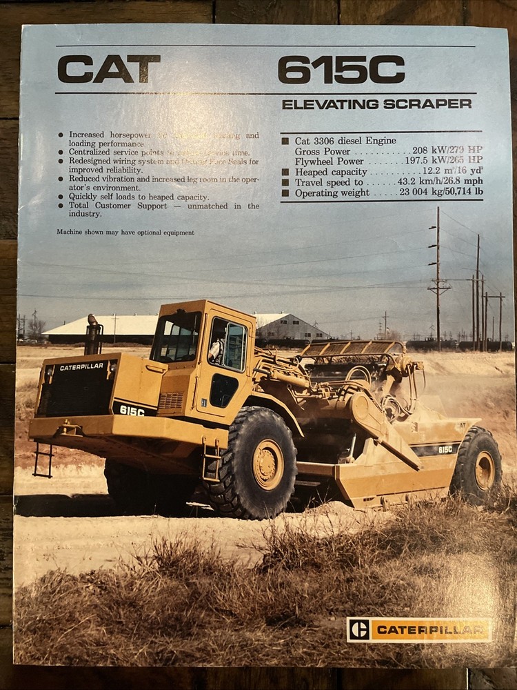 Caterpillar 615C Elevating Scraper Brochure ‘88