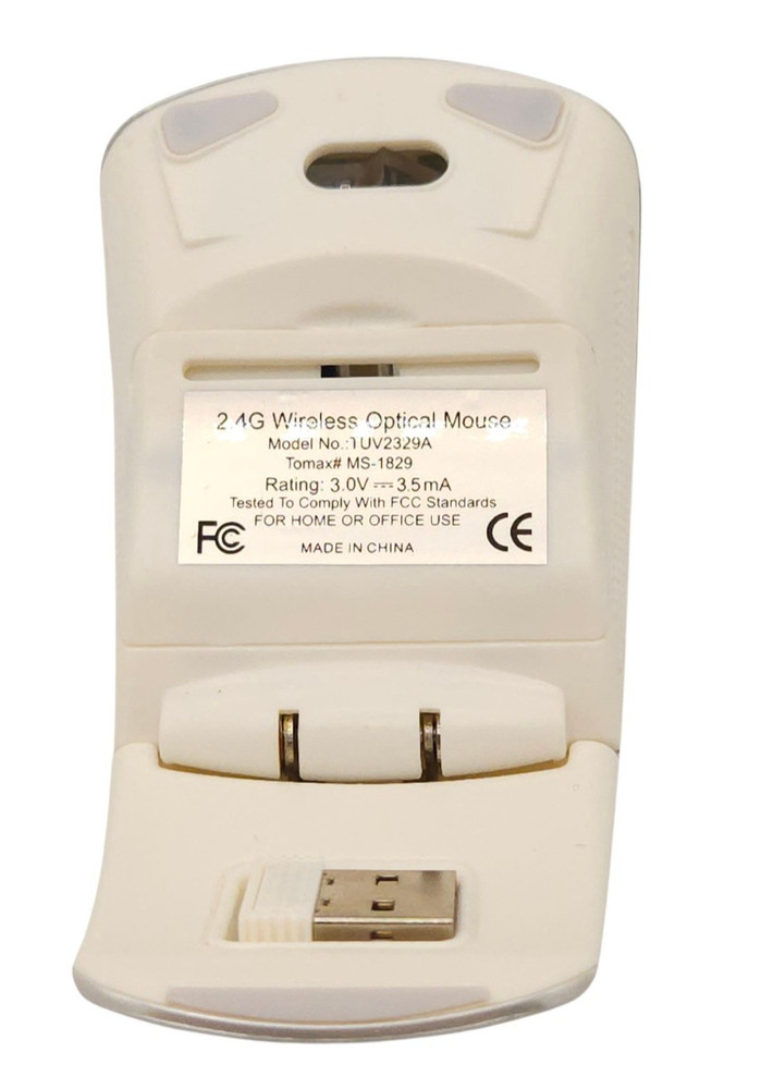 Wireless Optical Mouse and Powerbank With Cable & Black Case White