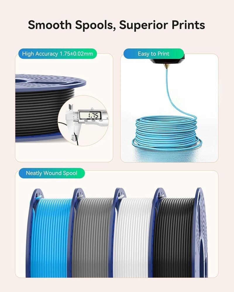 SUNLU Glow PLA Filament 1.75mm Bundle,3D Printer Filament Bundle Multicolor, ...