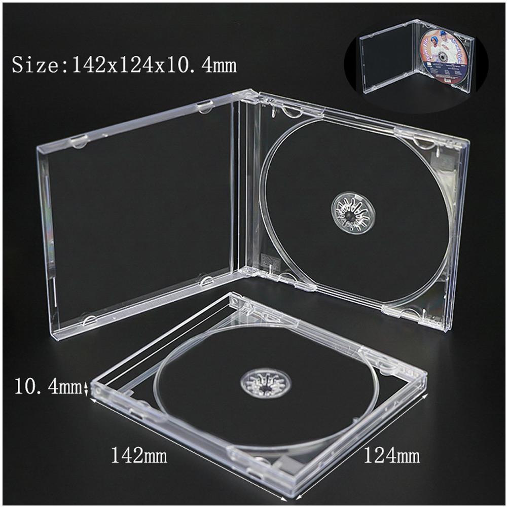 1/5/10PC Standard CD Jewel Case Lots Single CD with Tray 10.4mm Clear Protectors
