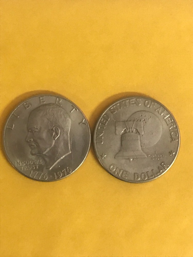 1776-1976-D  Eisenhower Bicentennial $1 US Coin  -Circulated