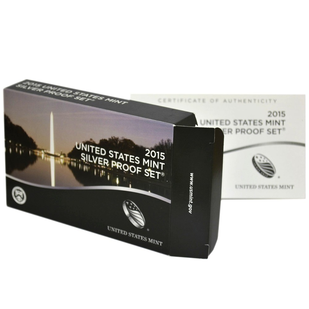 Empty Packaging Replacement Silver Proof Set Box & COA No Coins 2015