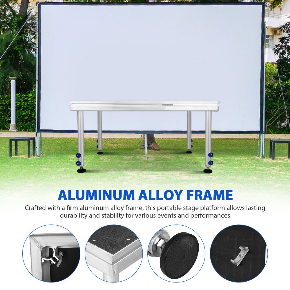 4 *4 ft Portable Stage Platform Modular System Height Adjustable Riser 24" - 40"