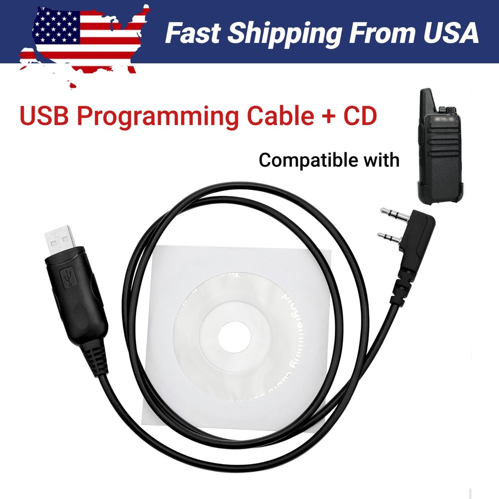 2 Pin 2 Way Radio USB Programming Cable Compatible with Retevis RT22 RT21 RT68