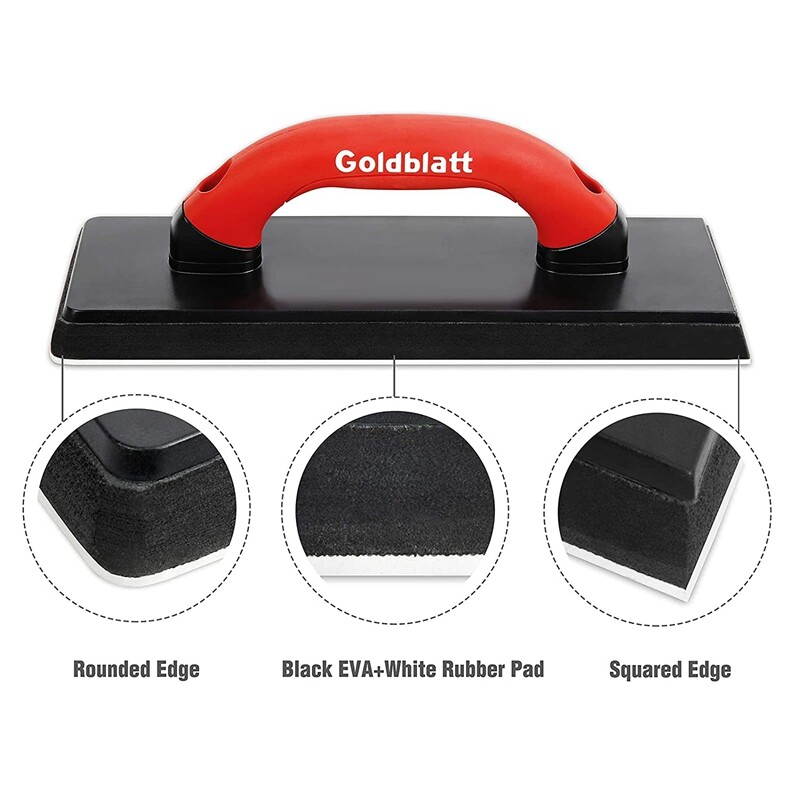 Goldblatt 4"x12" Grout Float Molded Rubber Grout Float, Floor & Tile Grout Tools