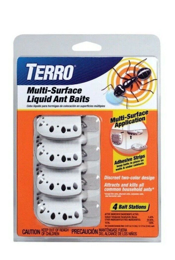 Terro Multi-Surface Liquid Ant Baits 4 Bait Stations Attracts & Kills All Ants