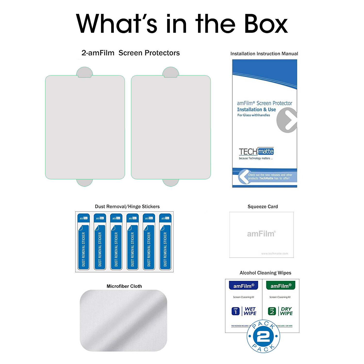 2pack amFilm for iPad Pro 12.9" (2021/2020/2018) Tempered Glass Screen Protector