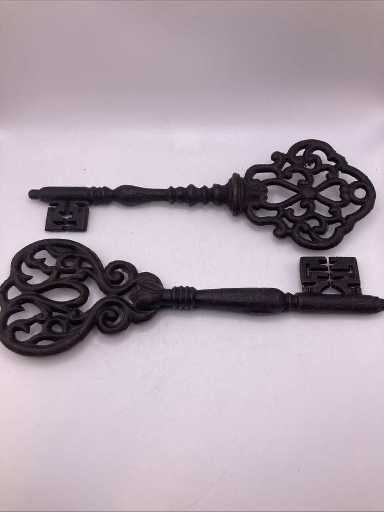 Two Metal Keys, decor/ Paper weights 12”
