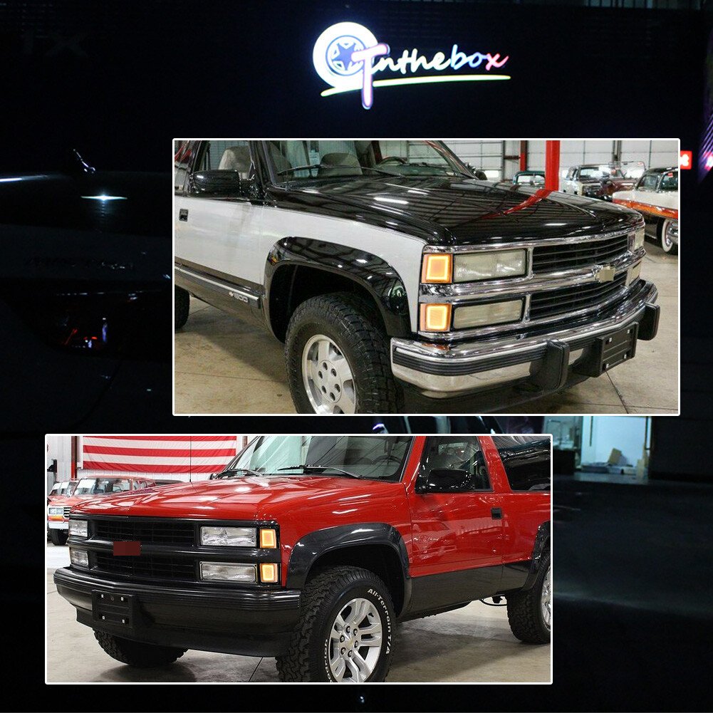 For 1994-1998 Chevy C/K 1500 2500 3500 Clear Amber LED Corner Side Marker Lights