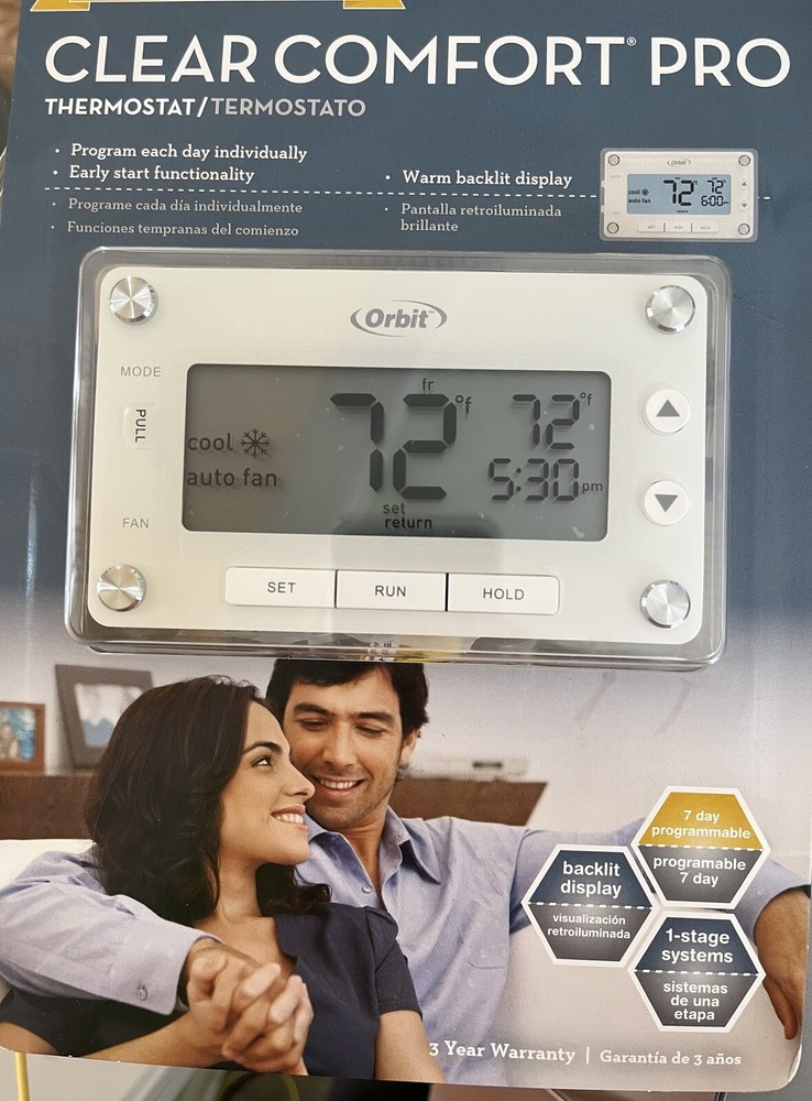 Orbit Clear Comfort Programmable Thermostat with Large Easy to Read Display