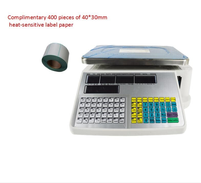 Digital Price Computing Scale Thermal Printer Label Supermarkets Food Scale 30KG