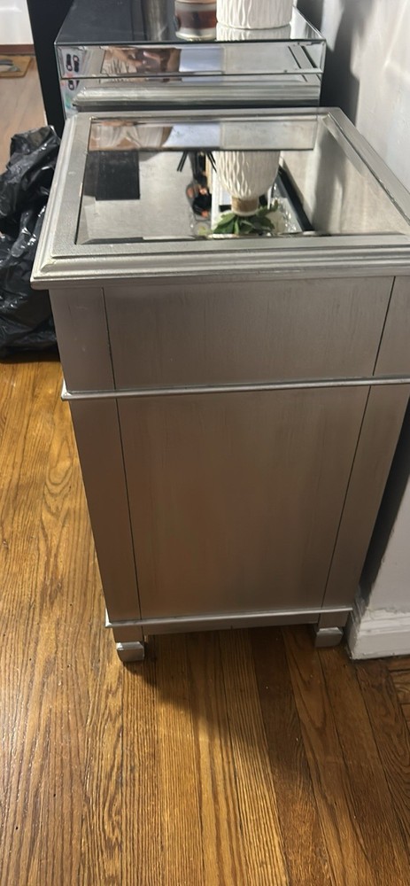 mirror nightstand with drawers