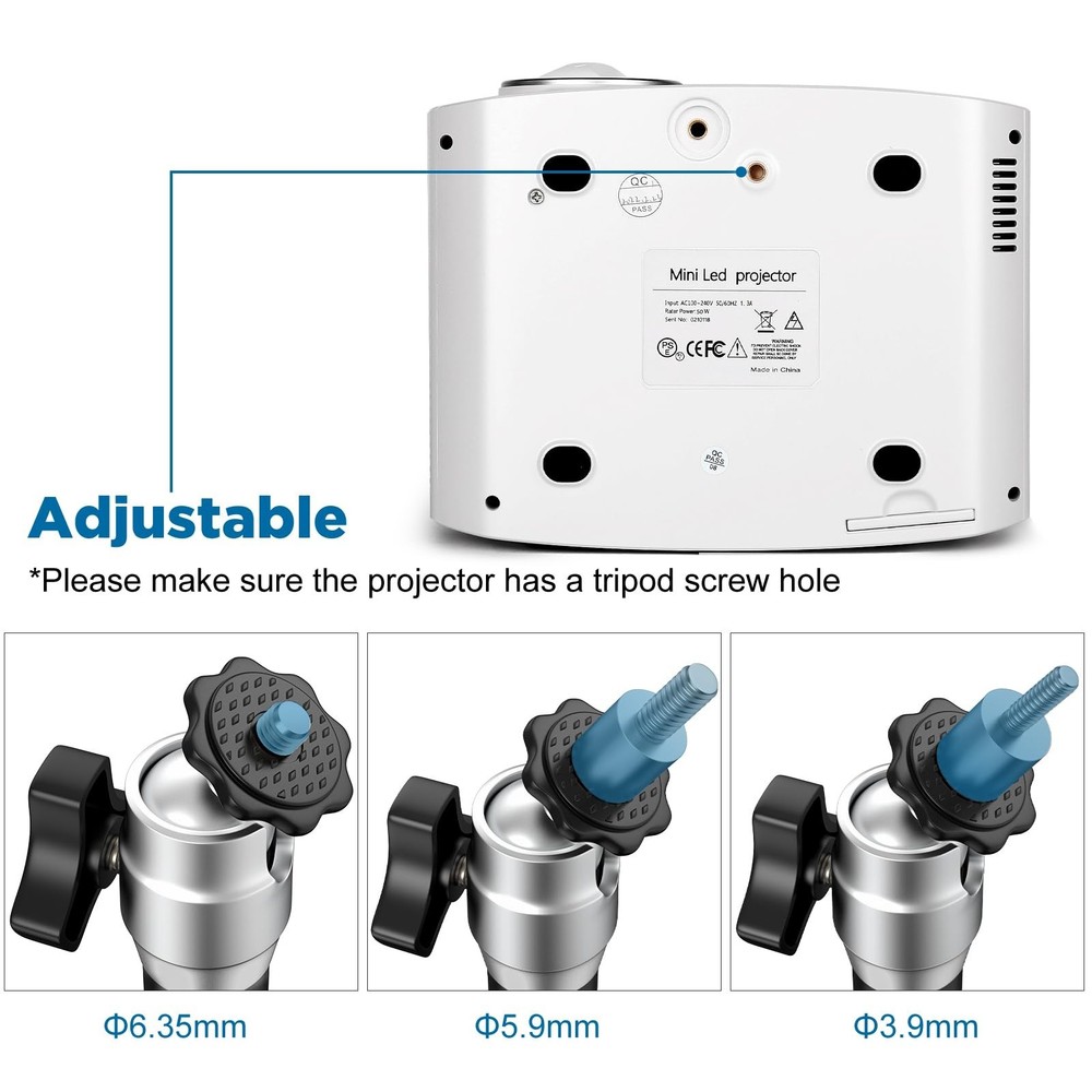 Mini Ceiling Projector Mount Bracket - Adjustable Tilt & Swivel Hanging Proje...