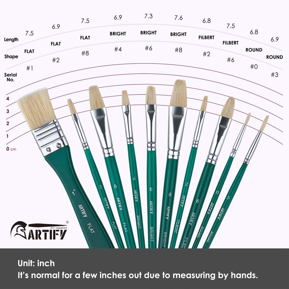 ARTIFY 10 Pieces Paint Brush Set Intermediate Series Includes a Carrying Case...