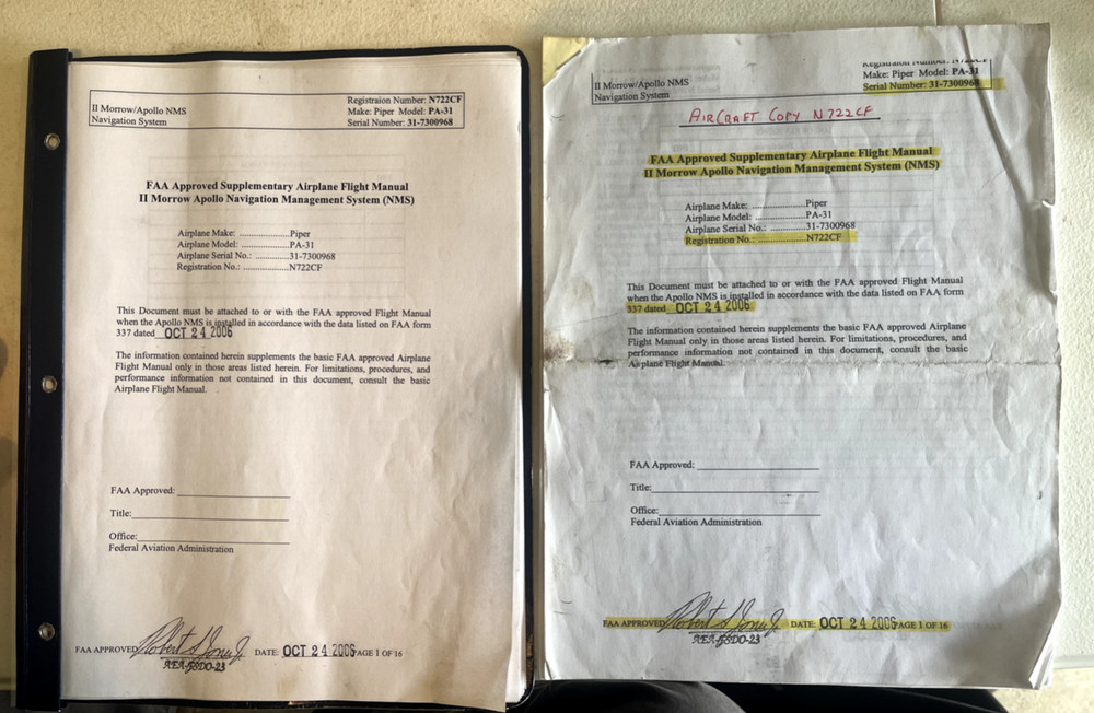 Apollo GPS NMS 2001 PN 430-0267-302, Tray, Reference Guide, Approach Checklists