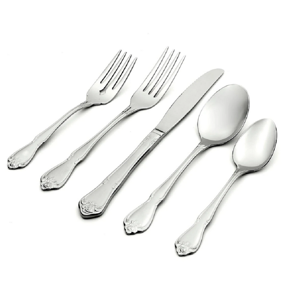 Oneida True Rose Stainless Steel 45pc. Flatware Set (Service for Eight)