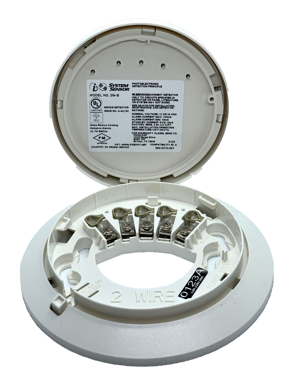 System Sensor 2W-B Smoke Detector 2-Wire White - Same Day Shipping (SEALED)