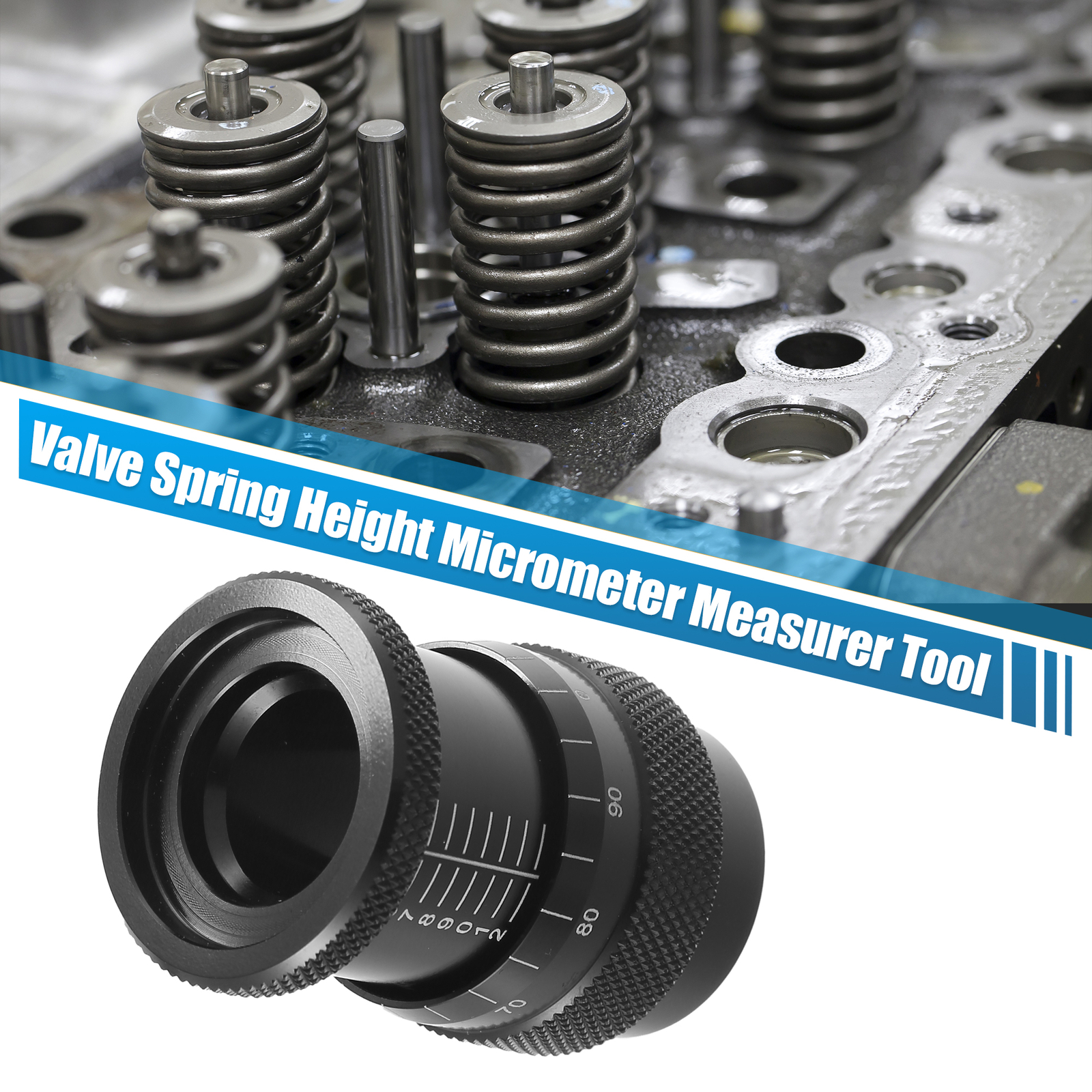 Universal Valve Spring Height Micrometer Measurer Seated Tool Metal Black 1 Pcs