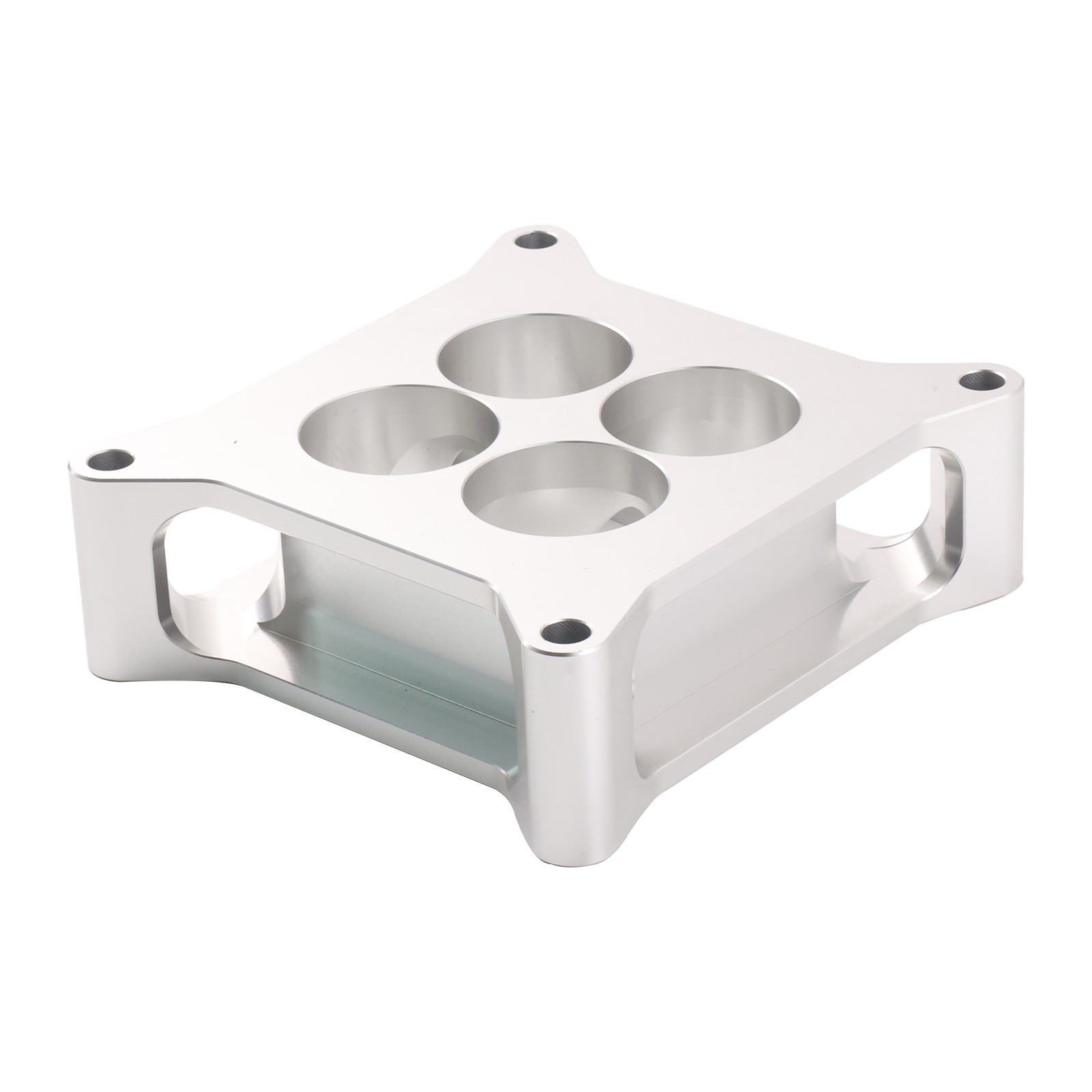 Silver 2-inch Aluminum 4150 CNC Machined Carburetor Spacer Square Bore 4 Port US