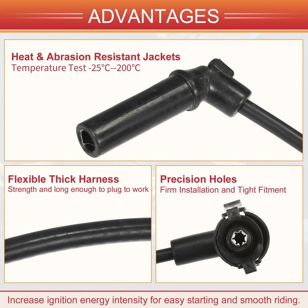 8 Pcs Spark Plug Wire Ignition Coil Cable for Ford Explorer for Mercury 5.0L