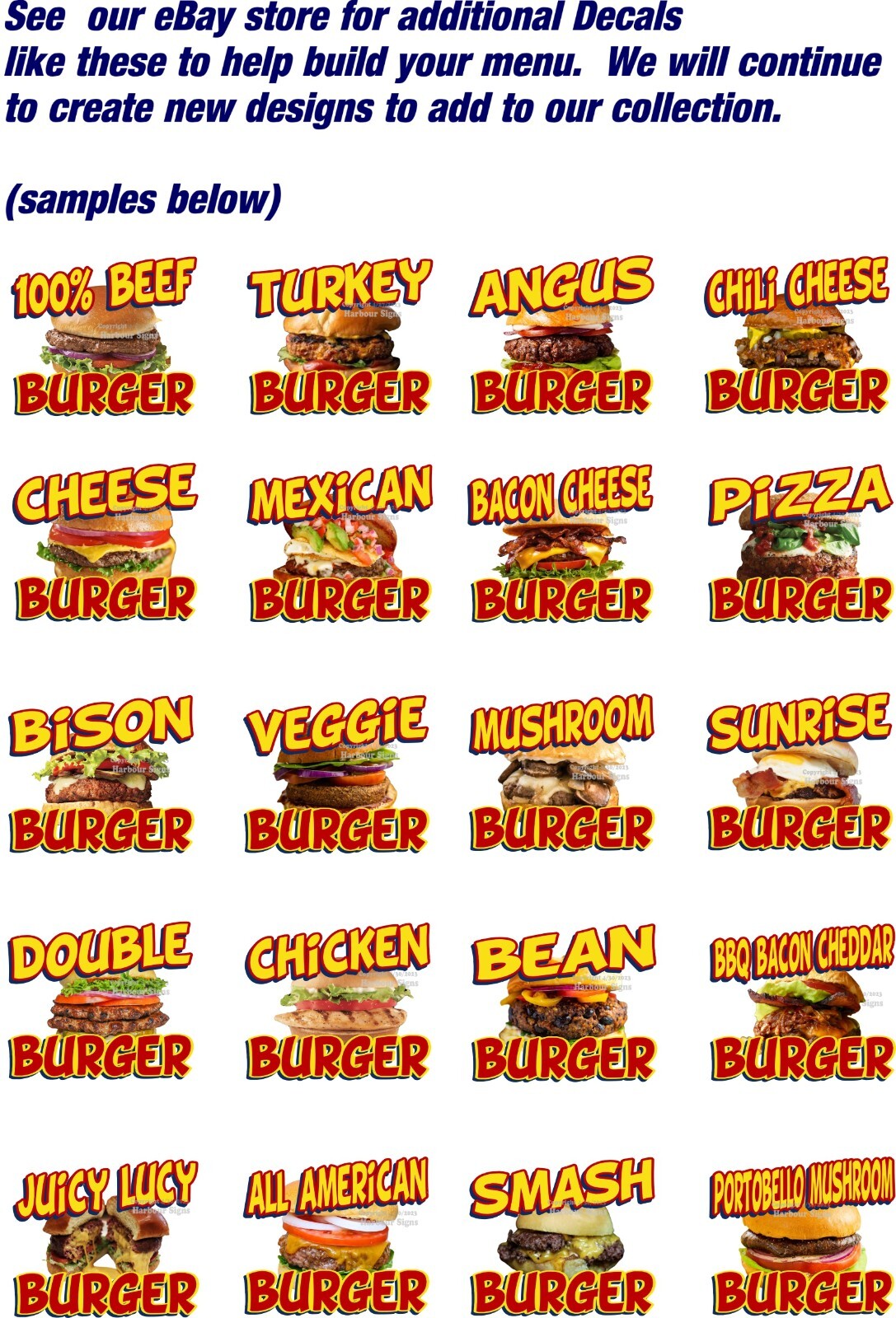 Smash Burger DECAL B Food Truck Concession Sticker (Choose size)