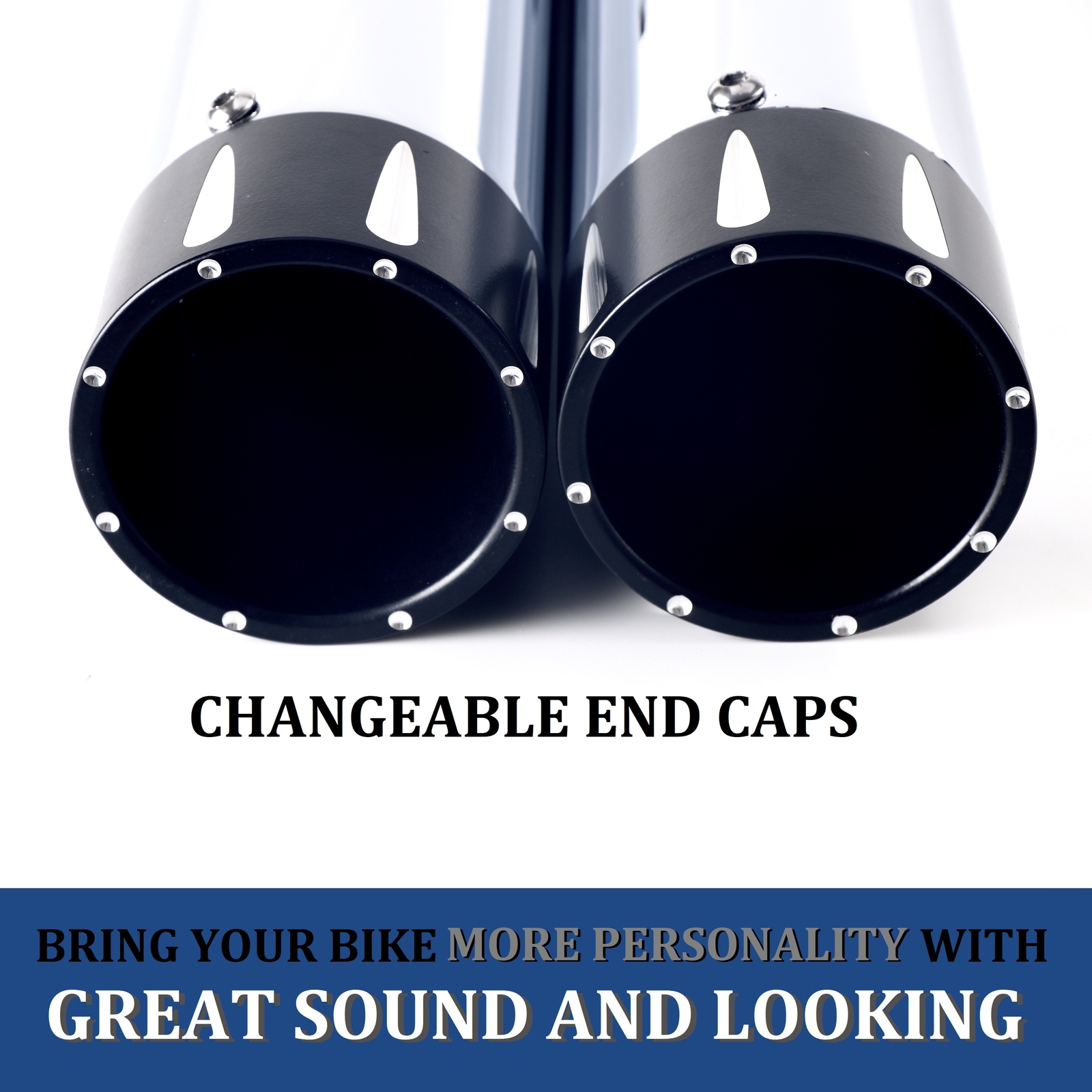 SHARKROAD 3.5" Slip On Mufflers Exhaust for 18- 23 Softail M8 Premium Chrome