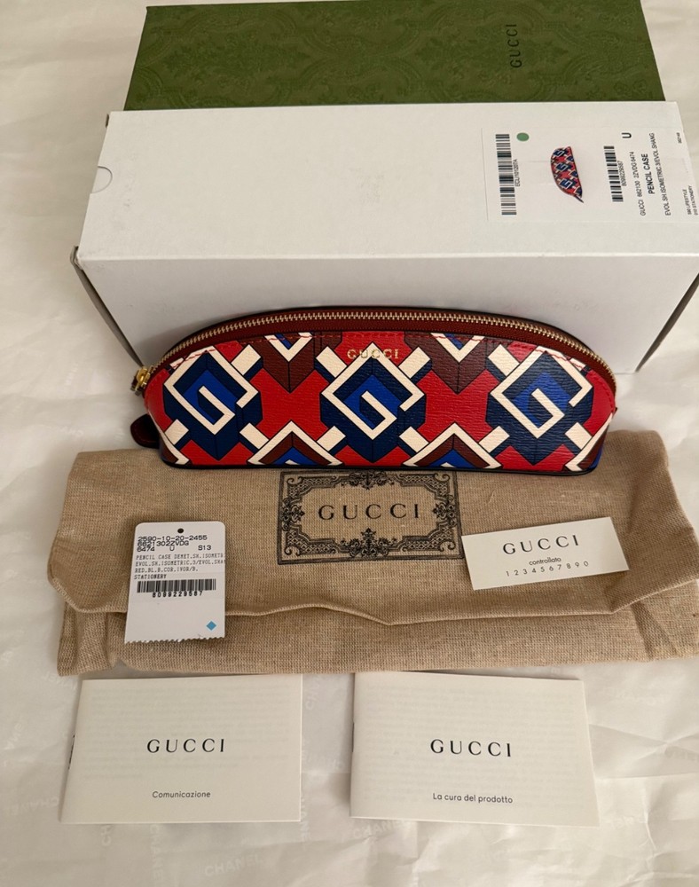 Gucci Pencil Case Pouch with Geometric “G” Gucci Logo 💝