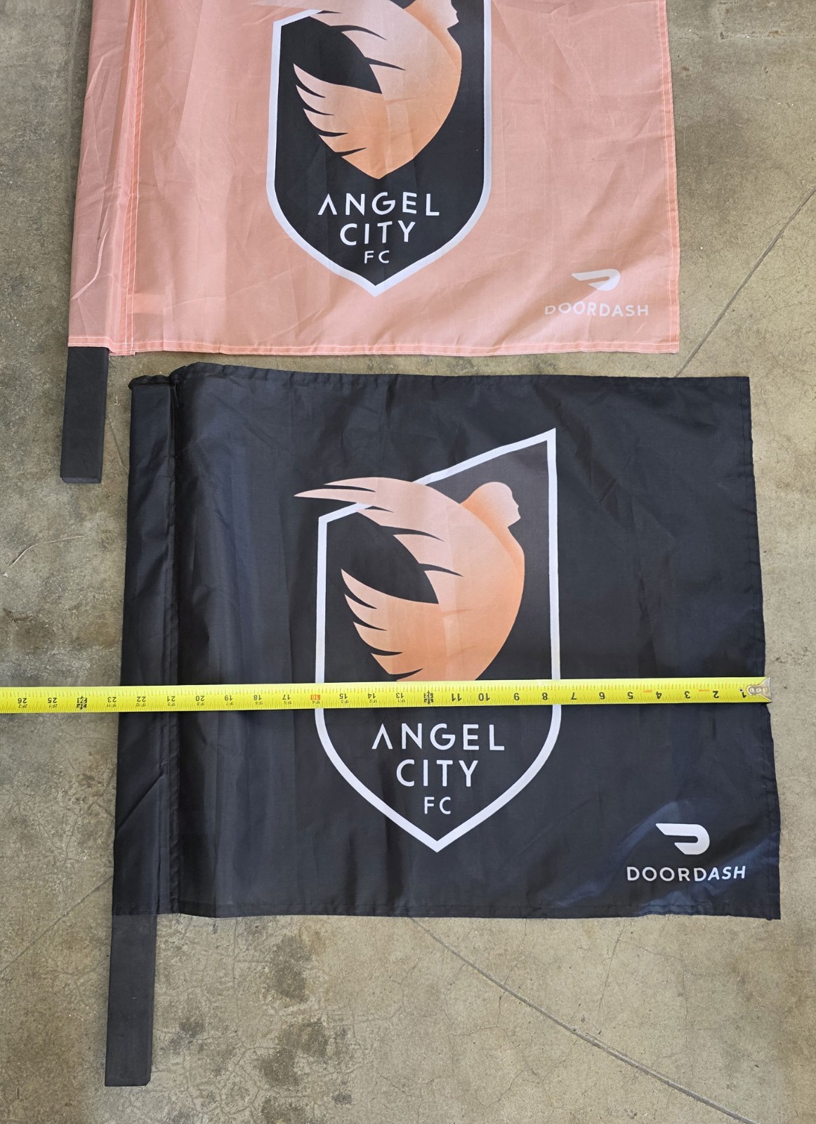 Angel City FC Opening Day Flags - Black & Pink - Los Angeles Football Club! WoW!