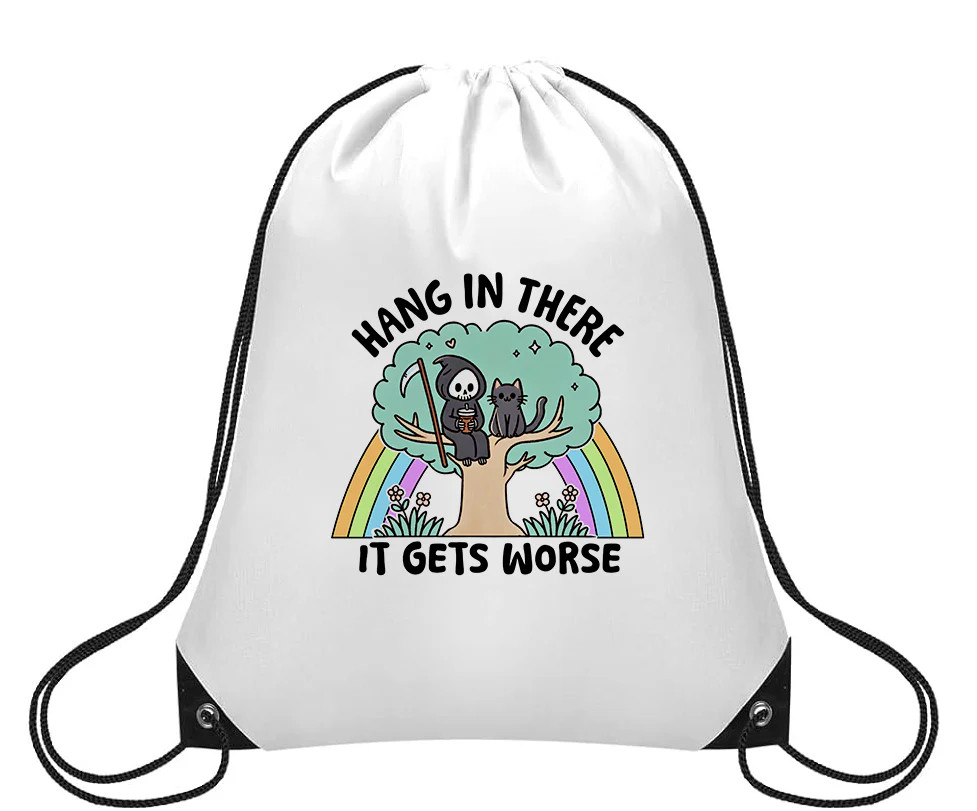 Hang In There - Small Drawstring Backpack