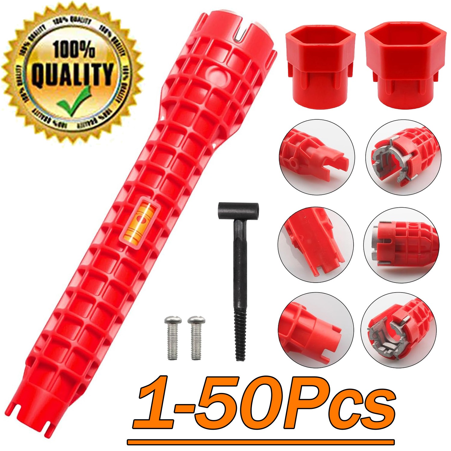 8 in 1 Faucet Sink Installer Home Multi Tool Pipe Wrench For Plumbers Homeowners