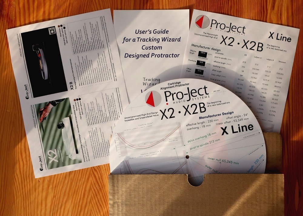 Pro-Ject X2 & X2B Turntable Tonearm Cartridge Alignment Protractor