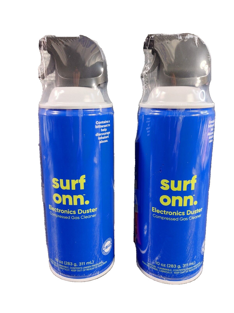 Surf Onn Electronics Duster Spray 10 oz Compressed Gas Cleaner 2 Count