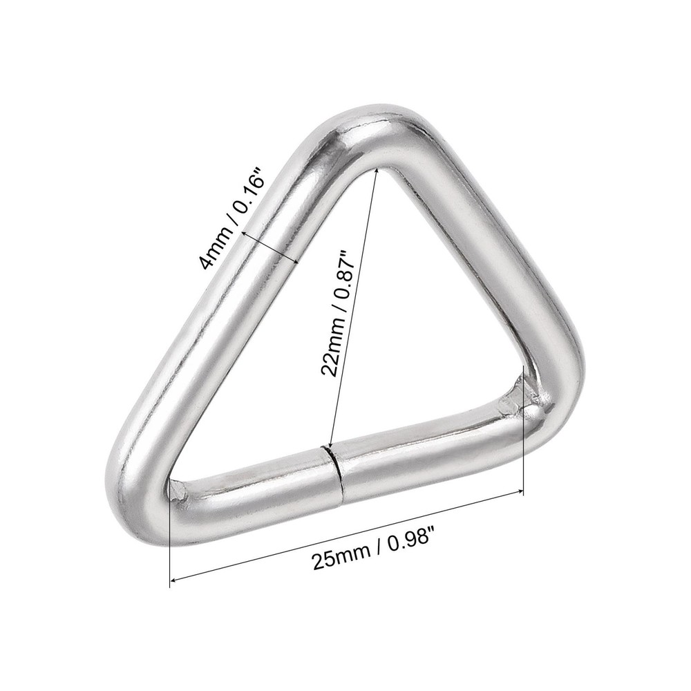 Triangle Ring Buckle, 0.98"(25mm) Inner Width for Hardware Strap Craft DIY 30pcs