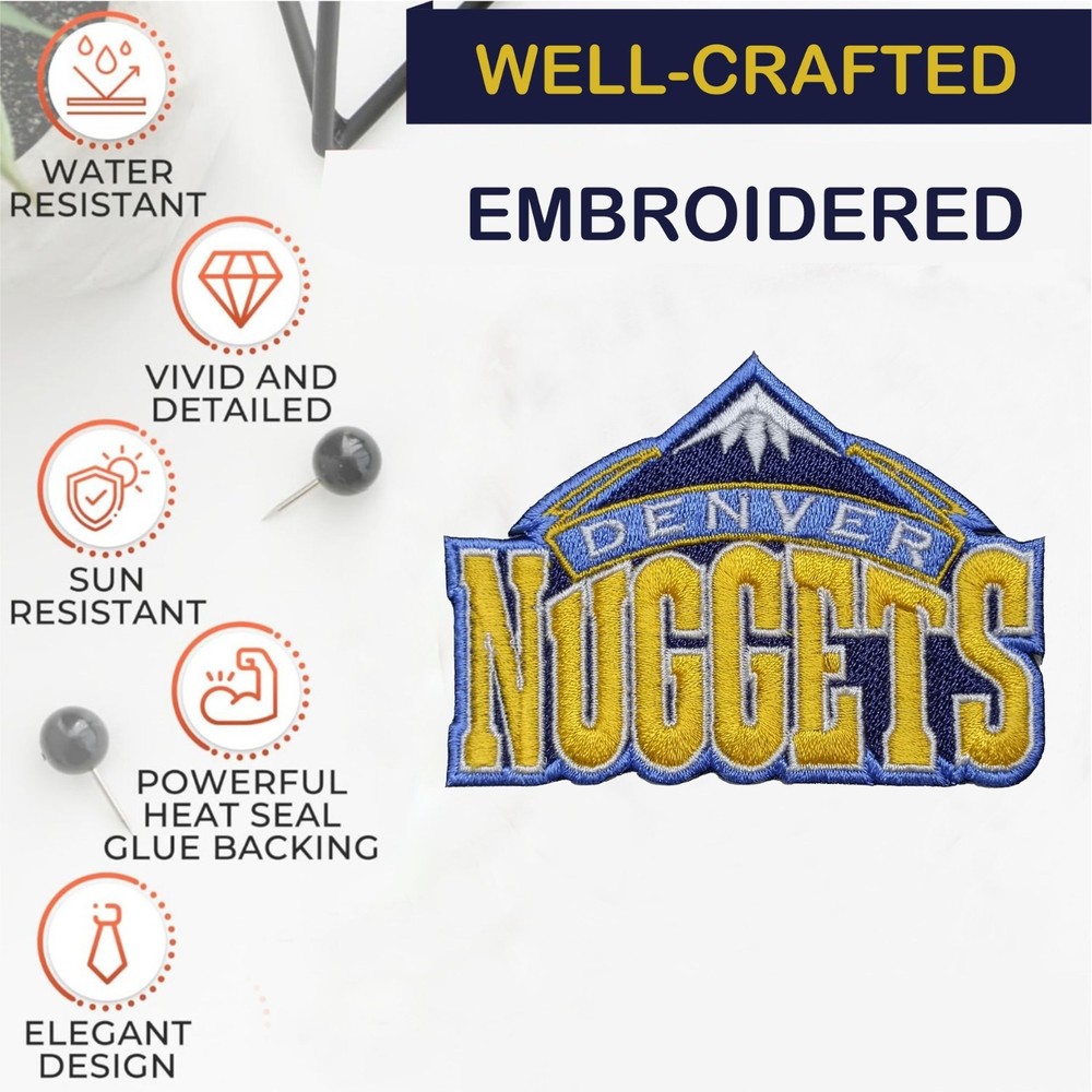 Denver Nuggets NBA Team Logo Iron On Patch - Sew Patch - Embroidered Patch