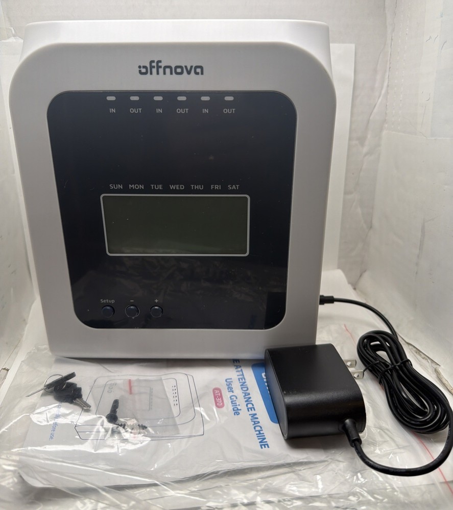 Offnova Thermal Time Clock In/Out Attendance Machine. No Cards Clock Only