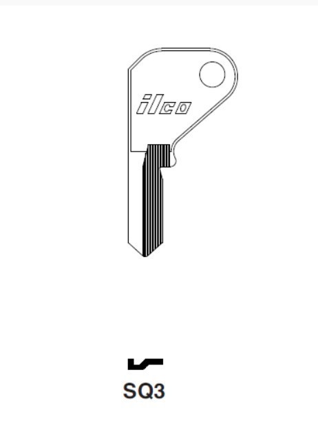 Ilco SQ3 Squire Key Blank uncut (1 Pc)