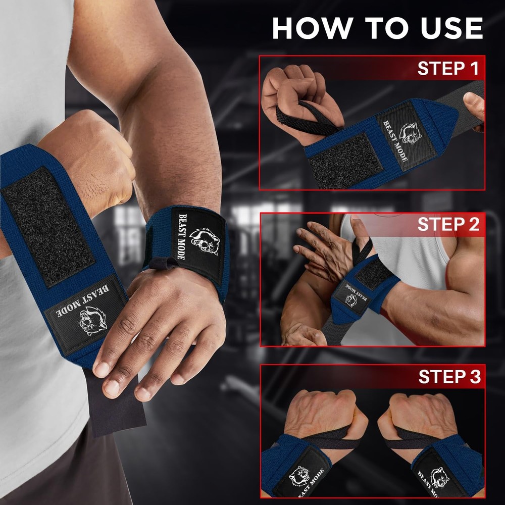 HeavyDuty Weightlifting Wrist Wraps with Thumb Loop 18 Inch Support
