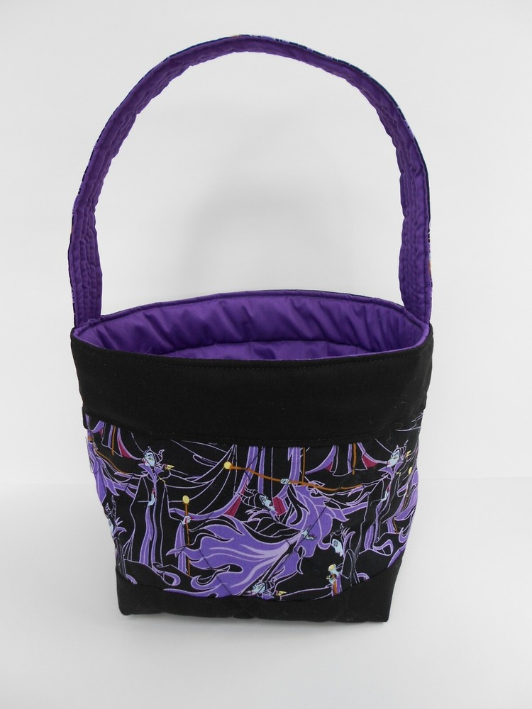 Handmade Maleficent Quilted Easter Basket - Halloween Basket - Lined - Washable